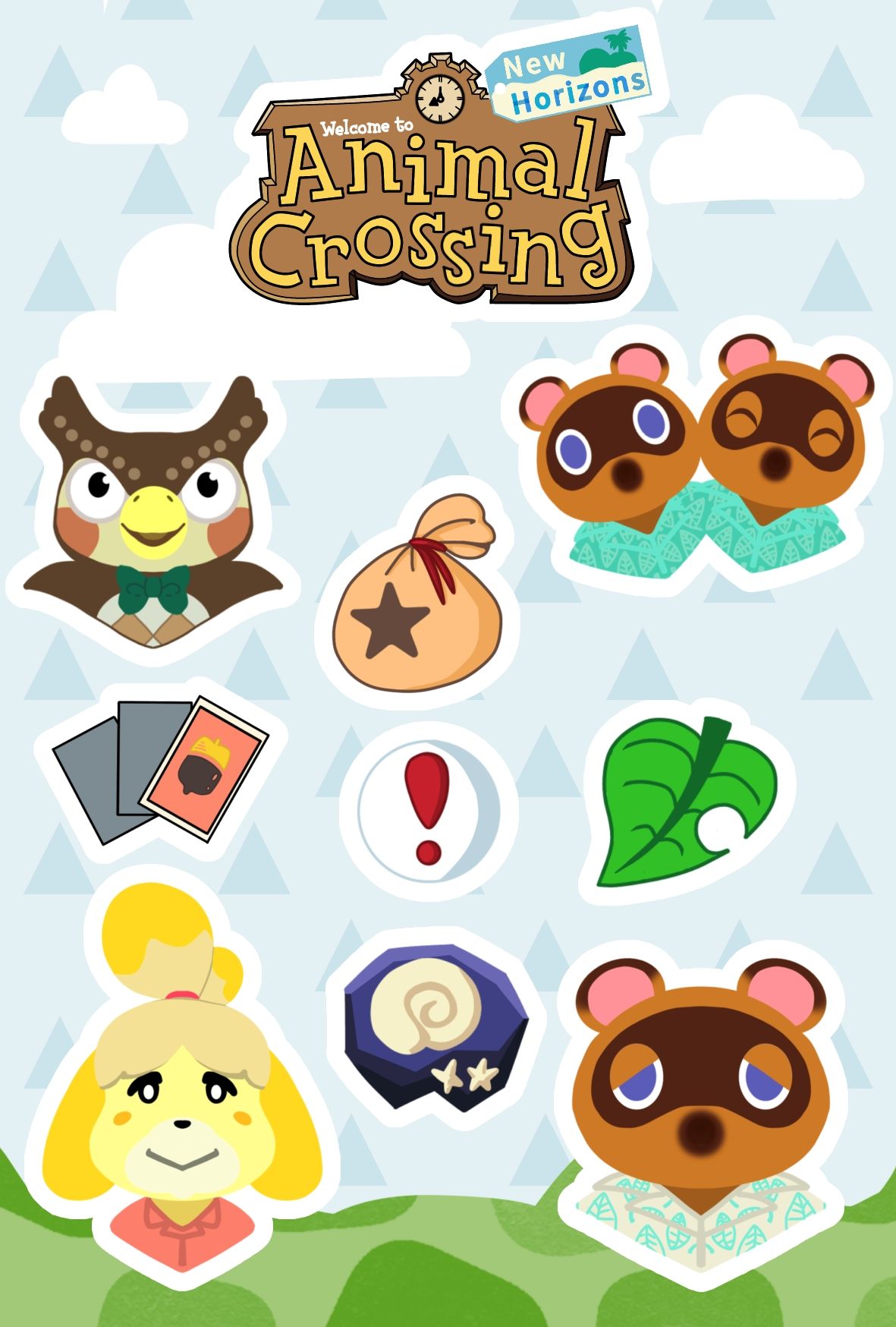 Animal Crossing Character Sticker Sheet